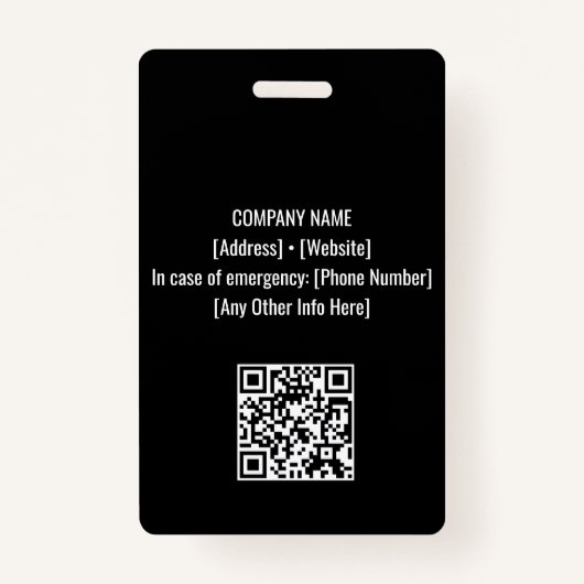 Zwart | Werknemer de Veiligheid van het Bedrijf va Badge (Achterkant)