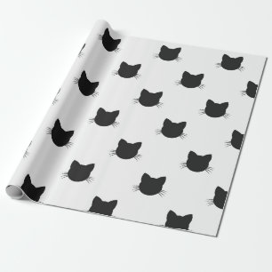 Zwart werkpapier voor katten cadeaupapier