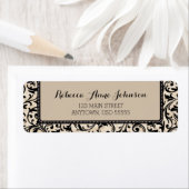 Zwart wervelingsmasker op Tan Etiket (Insitu)