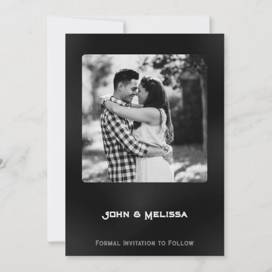 Zwart Western Gothic Foto Sla de datum Kaart (Achterkant)