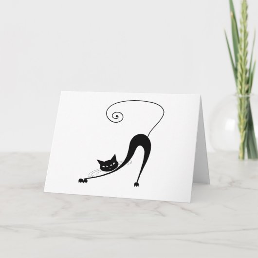 Zwart Whimsy Kat 2 Kaart (Voorkant)