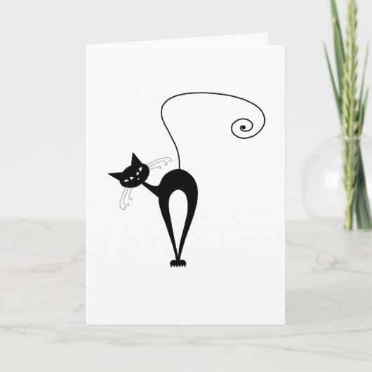 Zwart Whimsy Kat 3 Kaart (Voorkant)