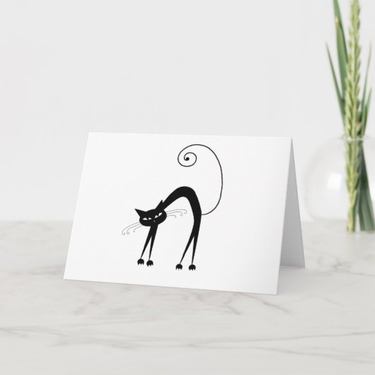Zwart Whimsy Kat 9 Kaart (Voorkant)