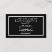 Zwart | White Afstuderen Photo Insert Name Cards Contactkaartje (Achterkant)