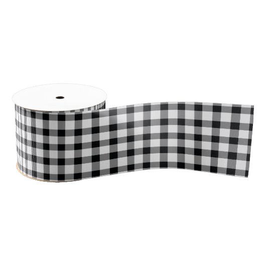 Zwart | White Buffalo Check Pset Pattern Grosgrai Grosgrain Lint (Spoel)