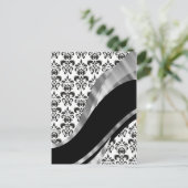 Zwart-white damask briefkaart (Staand voorkant)