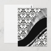Zwart-white damask briefkaart (Voorkant / Achterkant)