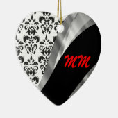Zwart-white damask keramisch ornament (Rechts)
