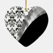 Zwart-white damask keramisch ornament (Achterkant)