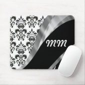 Zwart-white damask muismat (Met muis)