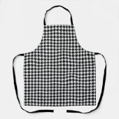[Zwart] & White Houndstooth Pattern Schort (Voorkant)