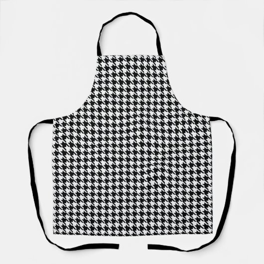 [Zwart] & White Houndstooth Pattern Schort (Voorkant)