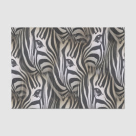 Zwart - White Silhouette Zebra, herhaal ontwerp Tissuepapier