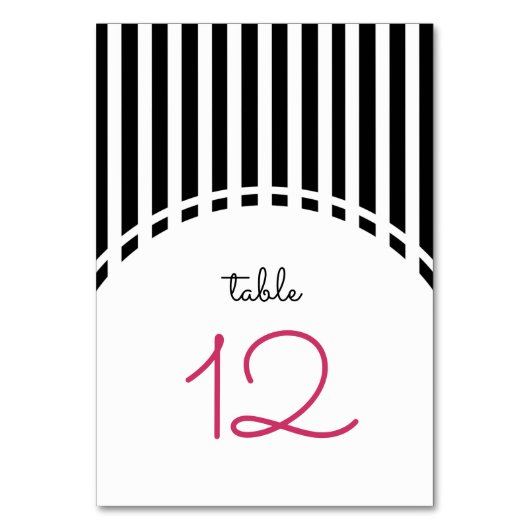 Zwart | White Stripe Pattern Wedding Kaart (Voorkant)