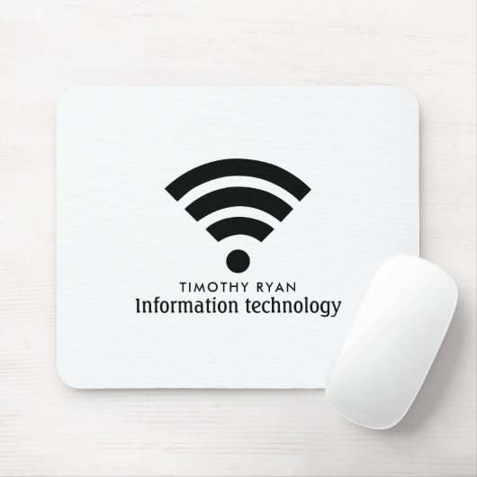 Zwart Wi-Fi Logo, Informatie Technologie, Computer Muismat (Met muis)