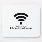 Zwart Wi-Fi Logo, Informatie Technologie, Computer Muismat (Voorkant)