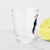 Zwart wild paard met ruitglas aangepaste tekst shot glas (Links)