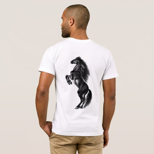 Zwart Wild Paard T-shirt (Achterkant volledig)