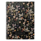 Zwart wildbloem notitieboek (Voorkant)