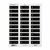 Zwart Wildbloementuin Retouradreslabel Etiket (Full Sheet)