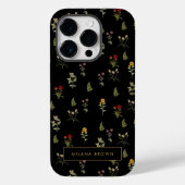 Zwart  Wildflower bloemmotief Chique Case-Mate iPhone Case (Achterkant)