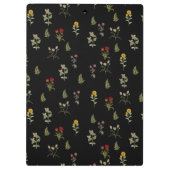 Zwart  Wildflower bloempatroon Klembord (Achterkant)