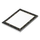 Zwart  Wildflower & Gouden Naam Notitieblok (Linkerzijde)