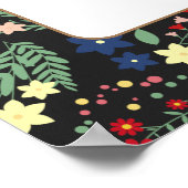 Zwart Wildflower Lijst Baby shower Welkom Poster (Hoek)