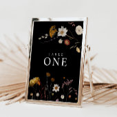 Zwart Wildflower Tafelnummer Kaarten