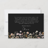 Zwart Wildflower Vrijgezellenfeest Dank u Bedankkaart (Achterkant)