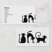 zwart-wit225 TWEE ZWARTE CATS Visitekaartje (Voorkant / Achterkant)
