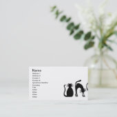 zwart-wit225 TWEE ZWARTE CATS Visitekaartje (Staand voorkant)