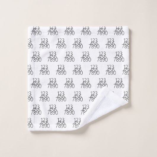 Zwart-wit: 0 tot 9 bad handdoek (Wasdoekje)