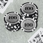 Zwart Wit 100 Genummerd Poker Chips
