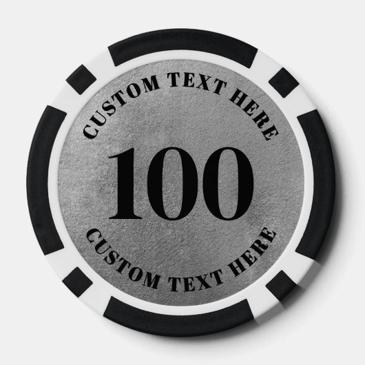 Zwart Wit 100 Genummerd Poker Chips (Achterkant)