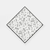 Zwart/wit 100 willekeurig getallenpatroon servet (Hoek)