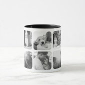 Zwart-wit 10 Mok Rond fotosjabloon Net (Midden)