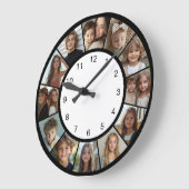 Zwart Wit 12 Foto Collage Modern Grote Klok (Hoek)