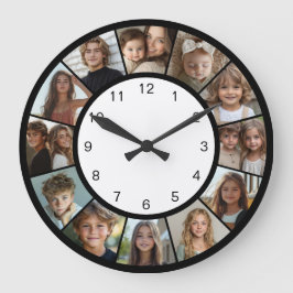Zwart Wit 12 Foto Collage Modern Grote Klok