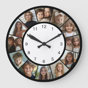 Zwart Wit 12 Foto Collage Modern Grote Klok