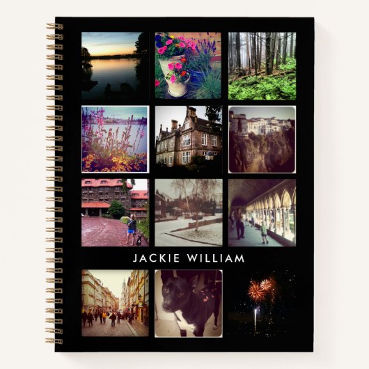 Zwart-wit 12 Foto Notitieboek met tekst (Voorkant)