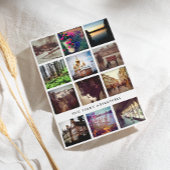 Zwart-wit 12 vierkante foto-raster collage feestdagenkaart