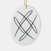 Zwart-wit #15 Criss Cross Doodle Keramisch Ornament (Rechts)