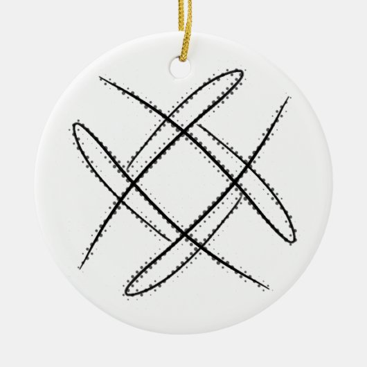 Zwart-wit #15 Criss Cross Doodle Keramisch Ornament (Voorkant)