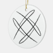 Zwart-wit #15 Criss Cross Doodle Keramisch Ornament (Links)