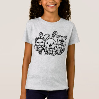 ZWART WIT #17 - Dierenfamilie V02 T-shirt