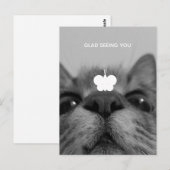 Zwart-wit 17-yro kat leeg Briefkaart (Voorkant / Achterkant)