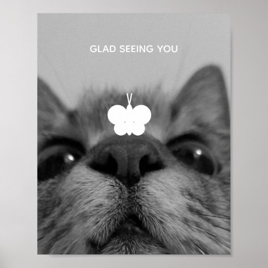 Zwart-wit 17yro-kat poster (Voorkant)