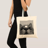Zwart-wit 17yro-kat tote bag (Voorkant (product))