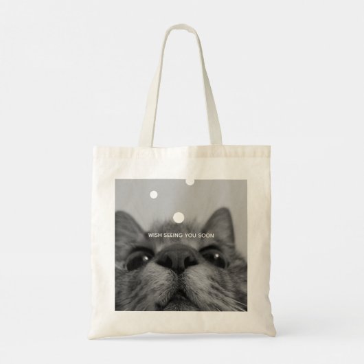 Zwart-wit 17yro-kat tote bag (Achterkant)